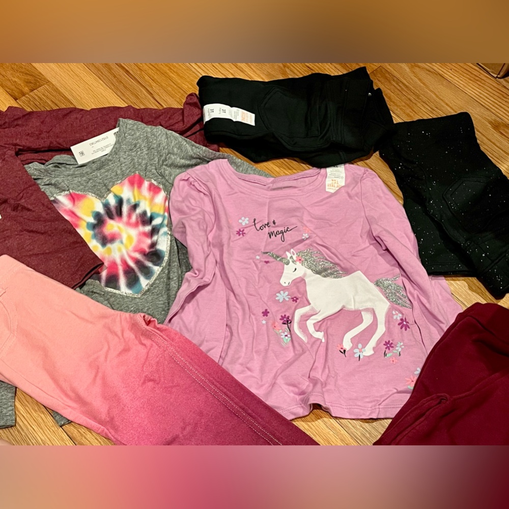Jumping Beans bundle four pants with three long sleeve shirts NWT 3T girl
